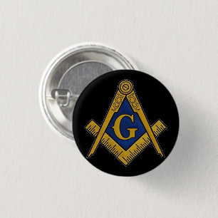 Bóton Redondo 2.54cm Masonic Freemasons Masonry Oes Square e Compass
