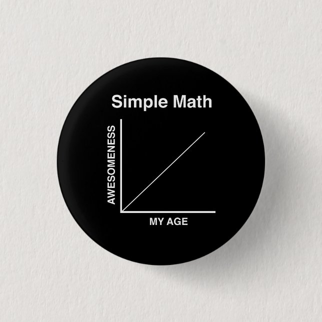 Bóton Redondo 2.54cm Matemática simples (Frente)