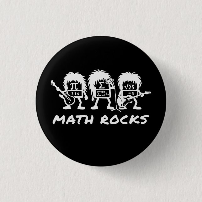 Bóton Redondo 2.54cm Math Rocks Academic Rock Band Humor (Frente)