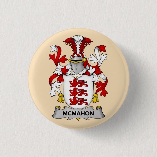 Bóton Redondo 2.54cm McMahon Family Coat of Arms Button  (Frente)