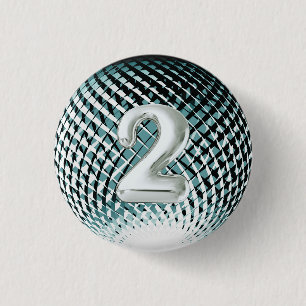 Bóton Redondo 2.54cm Medalha de prata, segundo ganhador