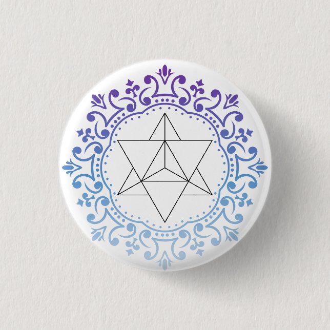Bóton Redondo 2.54cm Meditação Espiritual Mandala Merkaba Yoga (Frente)