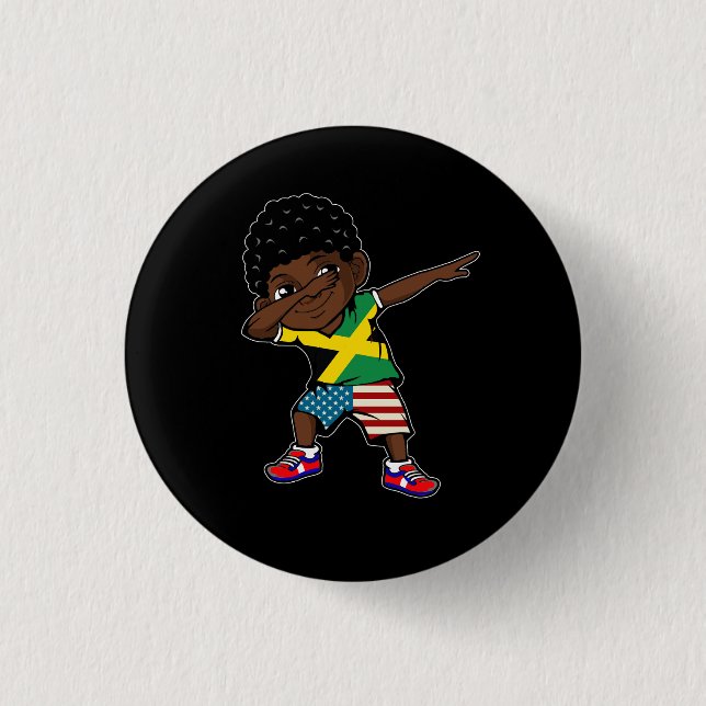 Bóton Redondo 2.54cm Meia-americana Half Jamaican Boy Flag P (Frente)