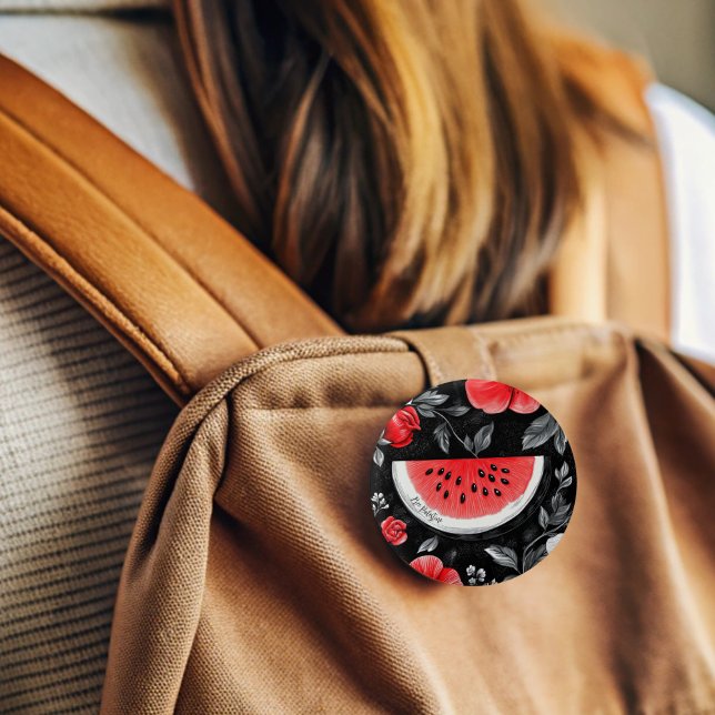 Bóton Redondo 2.54cm Melancia da Palestina Livre (Free watermelon Button Pin)