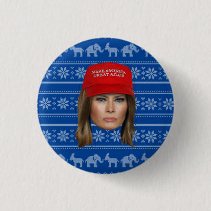 Bóton Redondo 2.54cm Melania Trump MAGA Natal