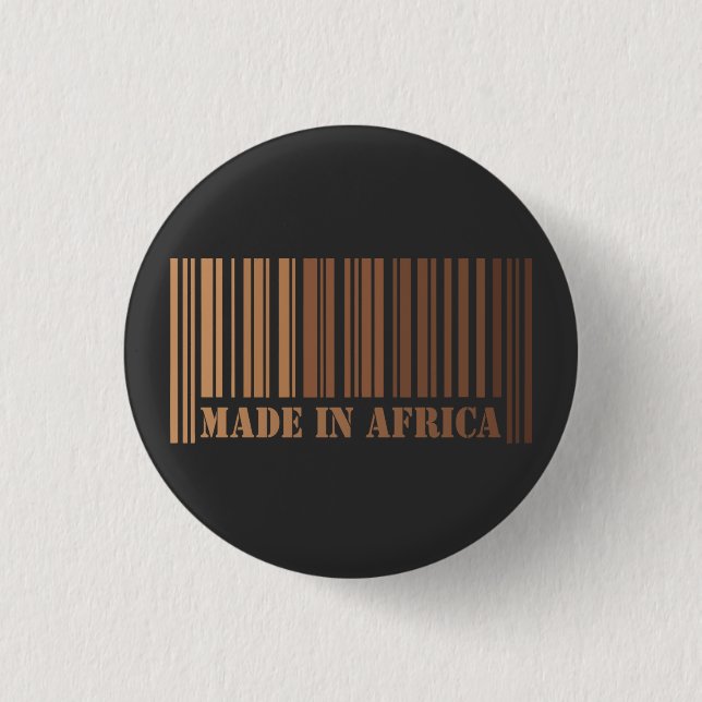 Bóton Redondo 2.54cm Melanin Barcode Design orgulhosamente feito na Áfr (Frente)