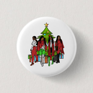 Bóton Redondo 2.54cm Melanin Sistas Natal Amizade Sista