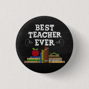Bóton Redondo 2.54cm Melhor Professor de Todos os Tempos Quadro Negro