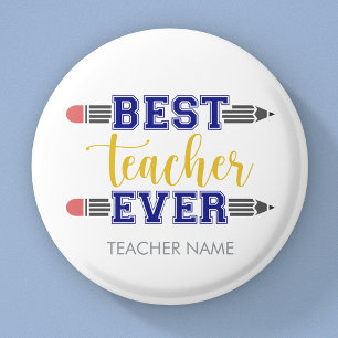 Bóton Redondo 2.54cm Melhor Professora Personalizada De Todos Os tempos