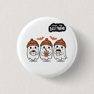 Bóton Redondo 2.54cm Melhores Amigos Fantasmas