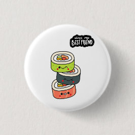 Bóton Redondo 2.54cm Melhores Amigos Sushi