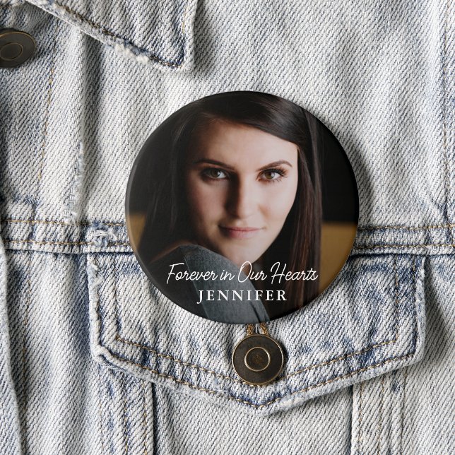 Bóton Redondo 2.54cm Memorial de Fotografia do Simples Script Moderno (Criador carregado)