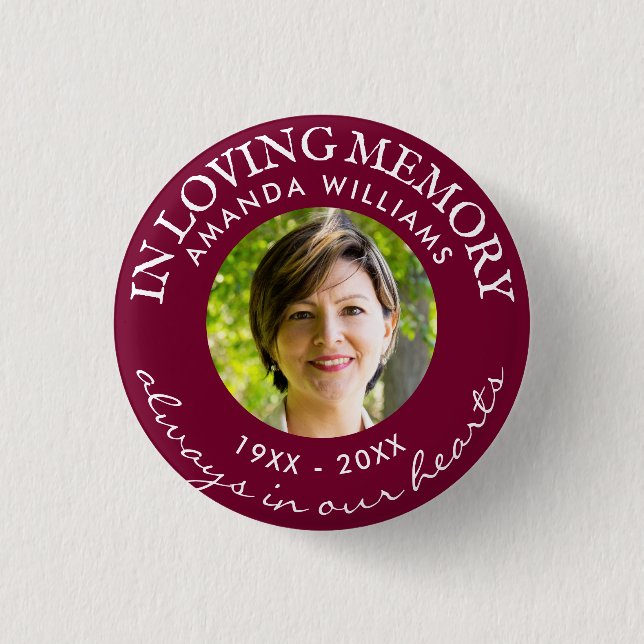 Bóton Redondo 2.54cm Memorial de Fotografia Moderna da Memória Amante (Frente)