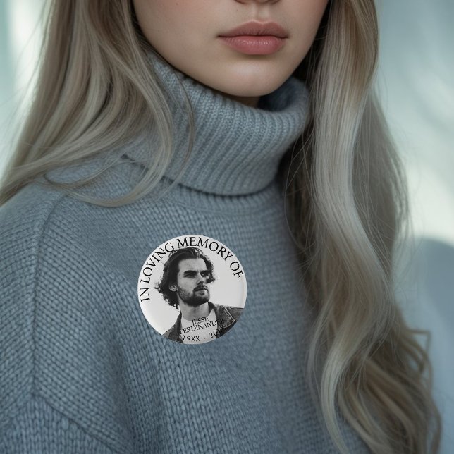 Bóton Redondo 2.54cm Memorial de Fotografias Personalizado (Criador carregado)