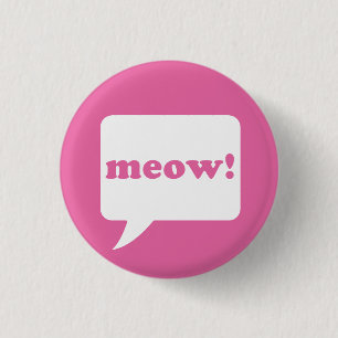 Bóton Redondo 2.54cm "meow!" botão