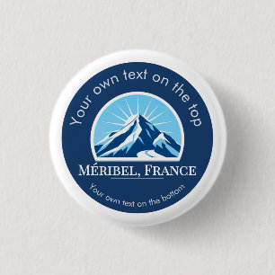 Bóton Redondo 2.54cm Méribel França ski resort souvenir pin