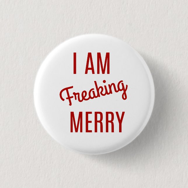 Bóton Redondo 2.54cm Merry Christmas Pin (Frente)