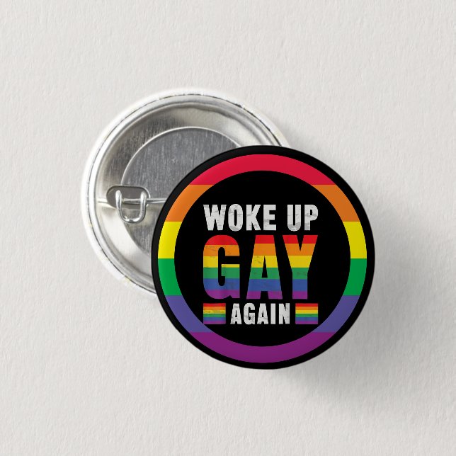 Bóton Redondo 2.54cm Mês do Orgulho LGBT com tema de arco-íris (Frente & Verso)