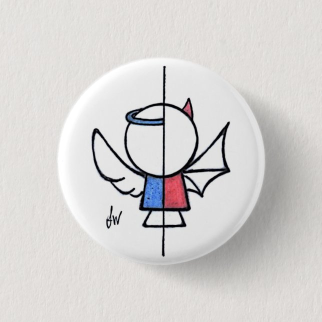 Bóton Redondo 2.54cm Metades (Frente)