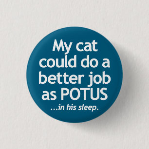 Bóton Redondo 2.54cm Meu gato faria um trabalho melhor como POTUS.
