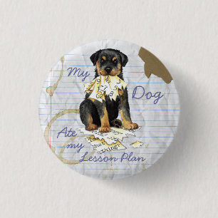 Bóton Redondo 2.54cm Meu Rottweiler Comeu Meu Plano De Lição
