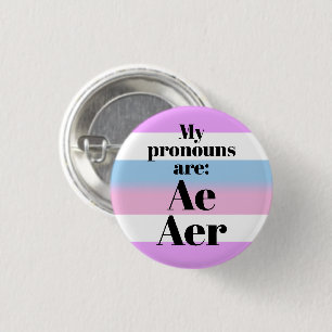 Bóton Redondo 2.54cm Meus pronomes são: Ae Aer - bandeira maior