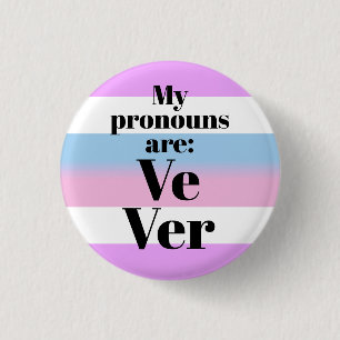 Bóton Redondo 2.54cm Meus pronomes são: Ve Ver - bandeira do bigender