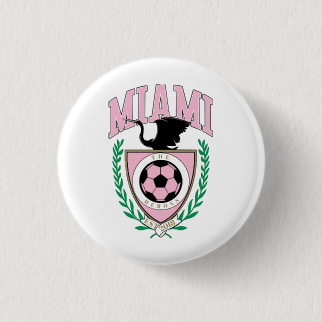 Bóton Redondo 2.54cm Miami Futebol Varsity Estilo  (Frente)