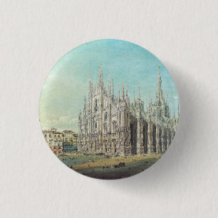 Bóton Redondo 2.54cm Milan Piazza del Duomo 1850s por Carlo Bossoli Art