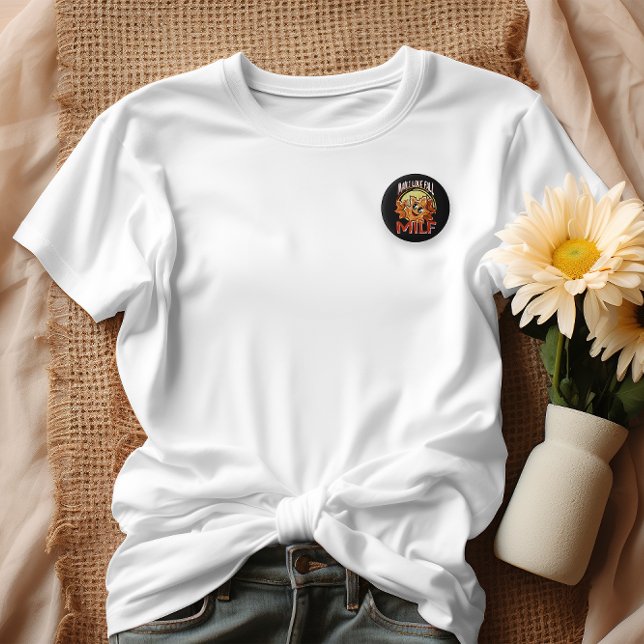 Bóton Redondo 2.54cm Milf, Cara, Adoro Cair, Festa de outono (Criador carregado)