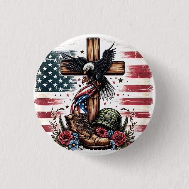 Bóton Redondo 2.54cm Militar Cristã (Frente)