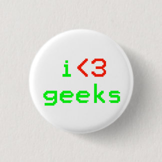Bóton Redondo 2.54cm Mim botão dos geeks do coração