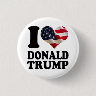 Bóton Redondo 2.54cm Mim coração Donald Trump da bandeira americana