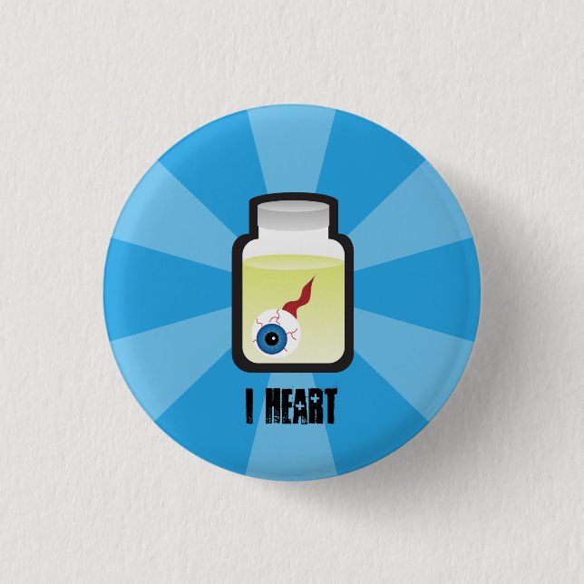 Bóton Redondo 2.54cm Mim globos oculares do coração (Frente)