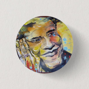 Bóton Redondo 2.54cm Mini botão de Barack Obama