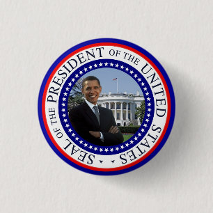 Bóton Redondo 2.54cm Mini botão de Obama - branco e azul vermelhos