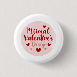 Bóton Redondo 2.54cm Minimal Valentine’s Day Love Typography Design | R
