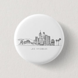 Bóton Redondo 2.54cm Minimalist Los Angeles Skyline Illustration