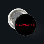 Bóton Redondo 2.54cm Mínimo de texto personalizado preto da Palestina l<br><div class="desc">Texto personalizado branco preto livre da Palestina simples botão elegante minimalista minimalista. Texto vermelho totalmente personalizável,  ou você pode simplesmente excluí-lo,  em fundo preto de cor sólida. As cores são editáveis. Verifique o resto da coleção para obter mais itens de coordenação e correspondência.</div>