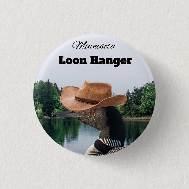 Bóton Redondo 2.54cm Minnesota Loon Ranger Button Souvenir (Frente)
