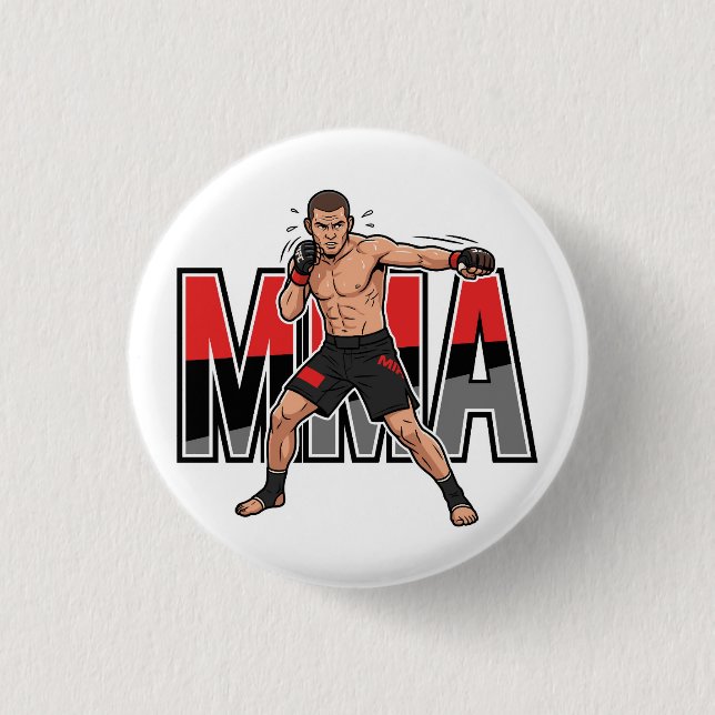 Bóton Redondo 2.54cm MMA Mixed Martial Arts Fighter Button Pin (Frente)