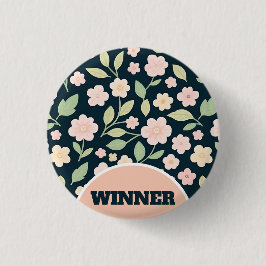 Bóton Redondo 2.54cm Modern Pink Wildflowers Pattern