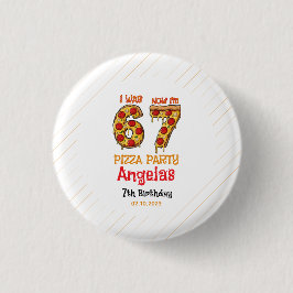 Bóton Redondo 2.54cm Modern Slice Slice Boy Six Seven Birthday Party