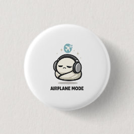 Bóton Redondo 2.54cm Modo Avião Ativado - Personagem Cansado Fofinho co