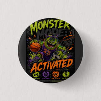 Bóton Redondo 2.54cm Modo Monstro Ativado – Esportes Monstro Basquete