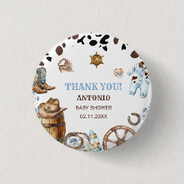 Bóton Redondo 2.54cm Moleque elegante de aquarela Pequeno Cowboy RodePa