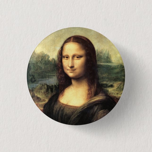 Bóton Redondo 2.54cm Mona Lisa Leonardo da Vinci (Frente)