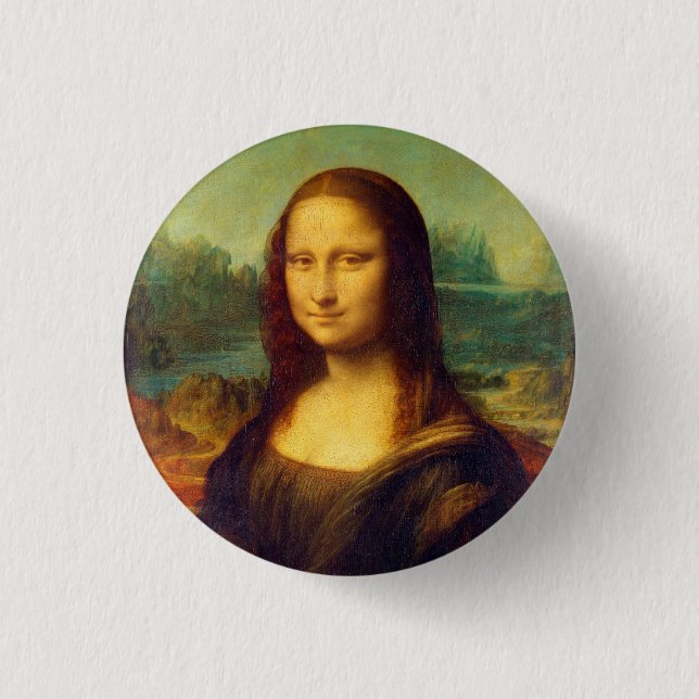 Bóton Redondo 2.54cm Mona Lisa por Leonardo Da Vinci (Frente)