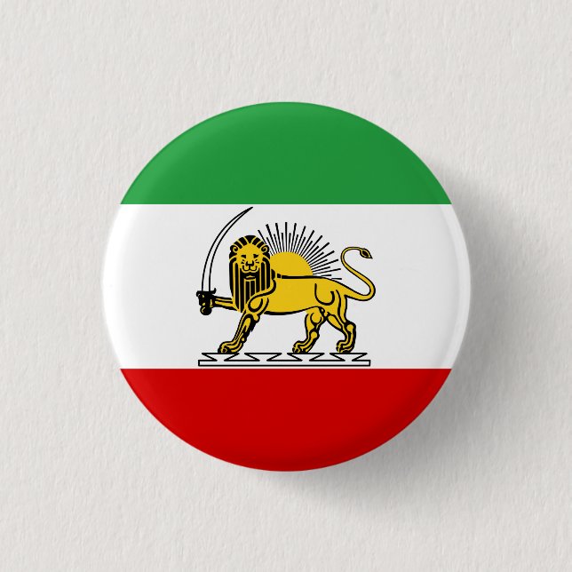 Bóton Redondo 2.54cm Monarquia Constitucional da bandeira iraniana (190 (Frente)