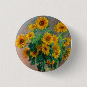 Bóton Redondo 2.54cm Monet Sunflower